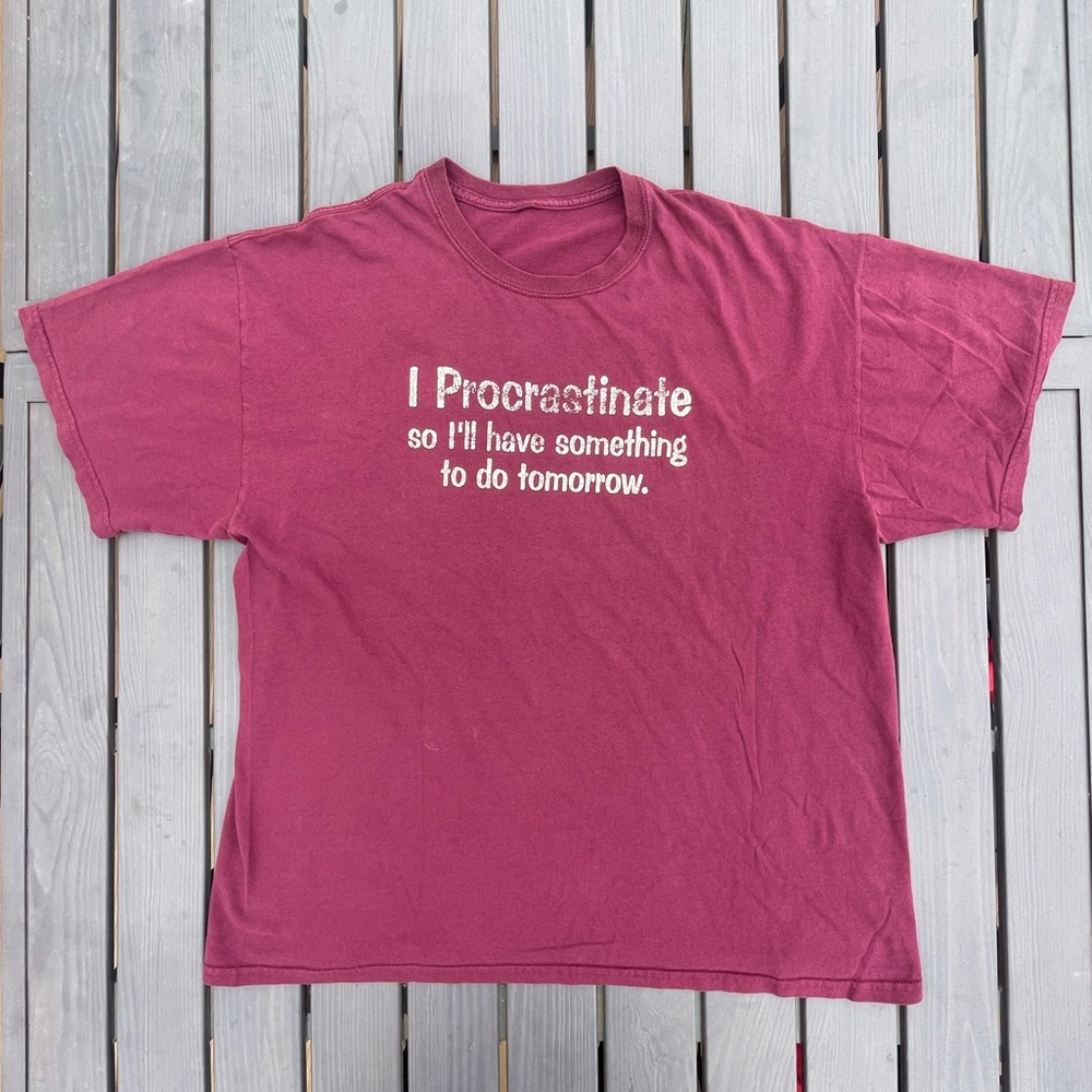 Funny I procrastinate so I’ll have something to do tomorrow text humor T-Shirt
